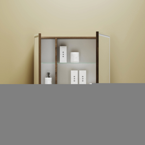 Зеркало-шкаф Sancos Mirror MI70ECH 70х70 подвесной цвет коричневый - фото 5